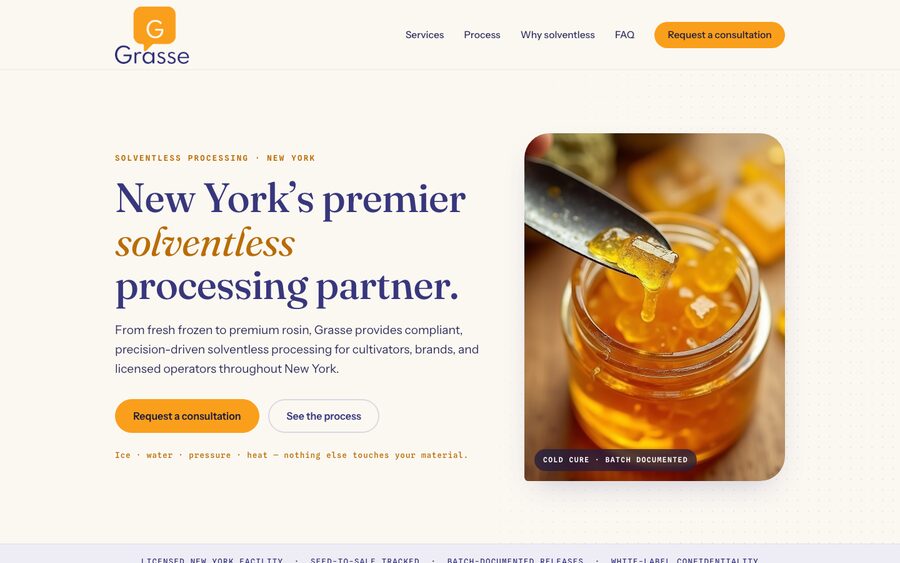 Concept A homepage — warm paper background with serif headline