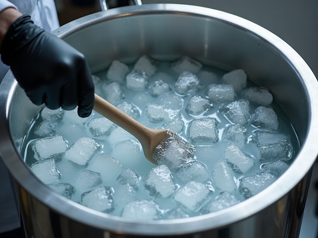 Ice water extraction vessel mid-wash